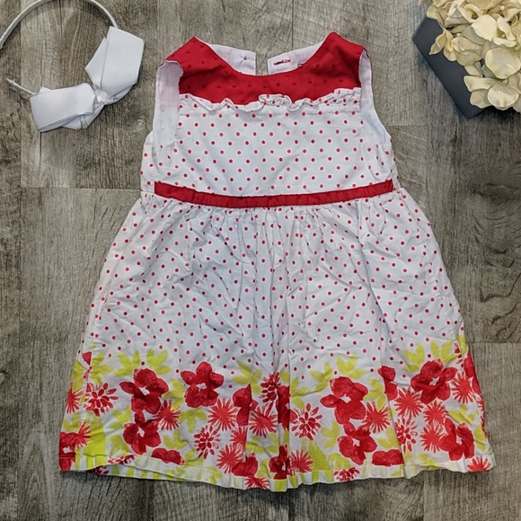 Penelope Mack Other - White Dress w/Red Polkadots & Floral Design